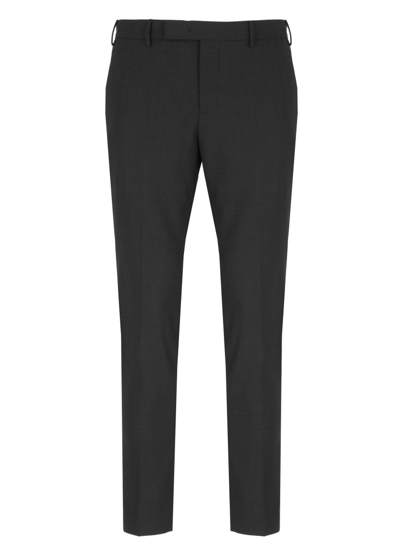 Pt Torino Dark Grey Virgin Wool Trousers