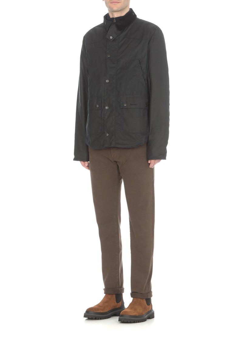 Barbour Blue Waxed Cotton Quilted Jacket