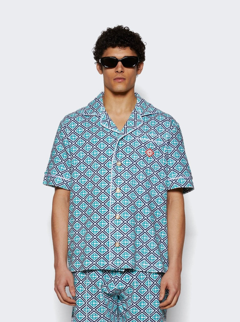 Casablanca Monogram Towelling Shirt Blue