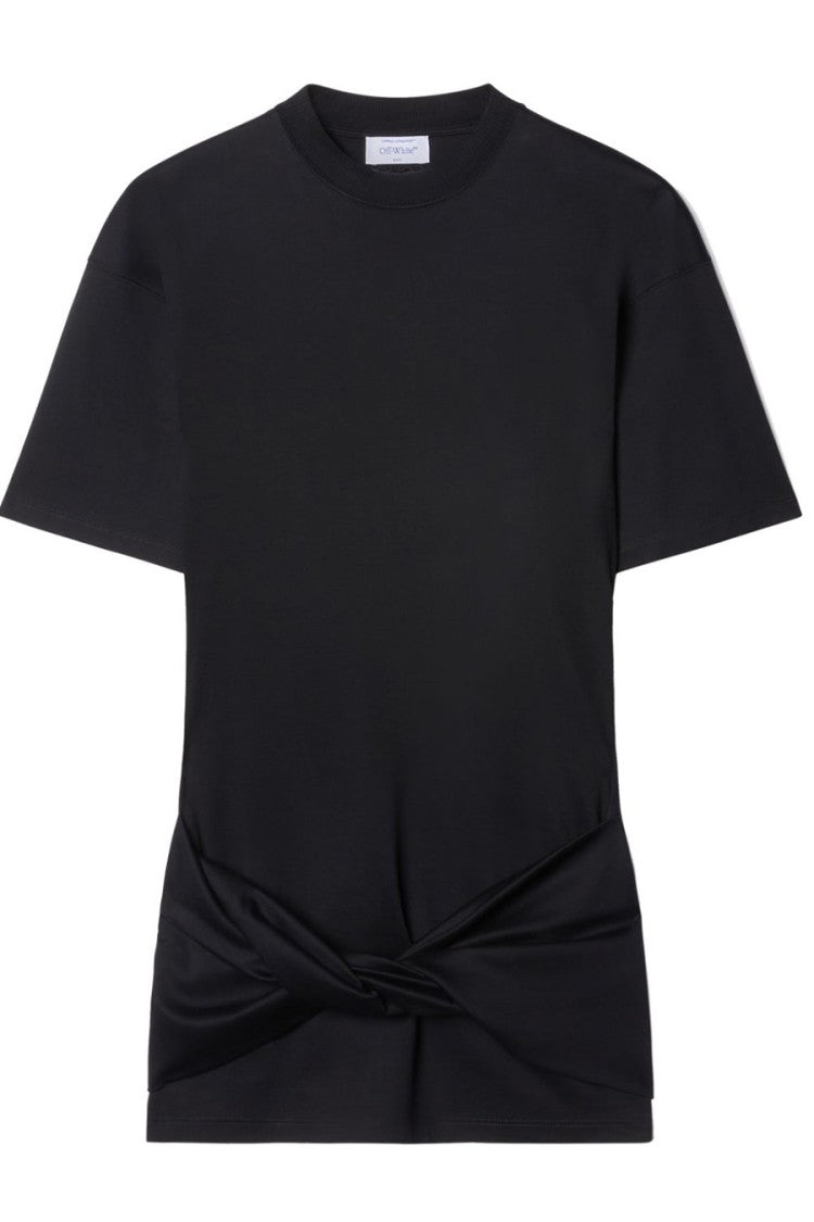 Off-White Black Arrow Twisted Cotton T-Shirt Dress