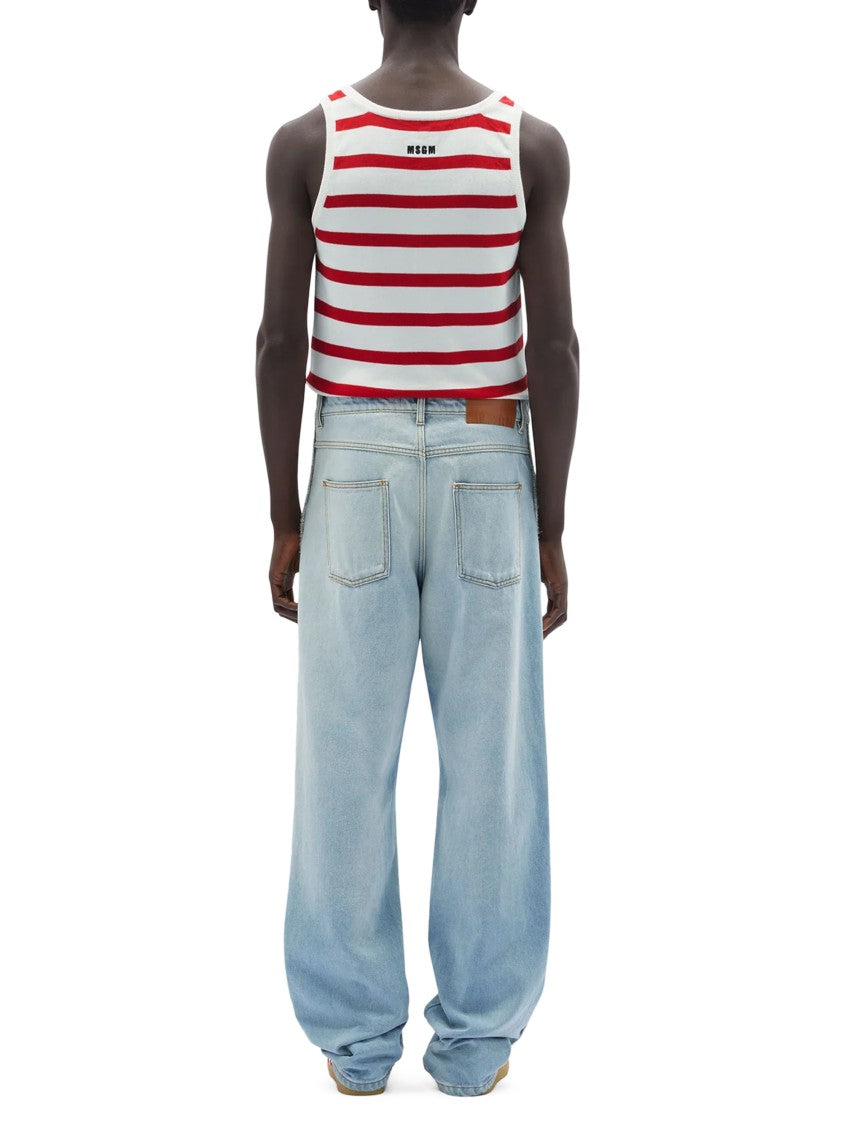 Msgm Light Blue Relaxed Fit Jeans With Classic Five-Pocket Design