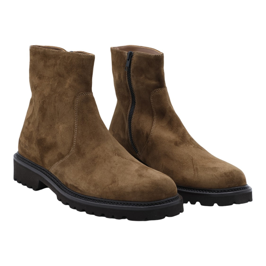 Common Projects Suede Boots With Rounded Toe And Lug Sole