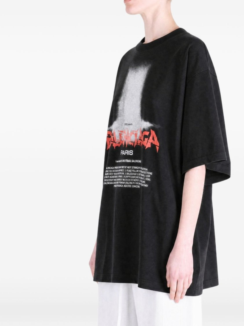 Balenciaga Black The Door Graphic Print Oversized T-Shirt