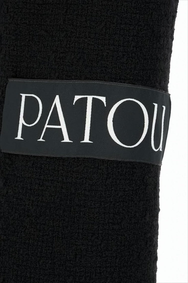 Patou Structured Black Wool Blend Jacket With Classic Collar