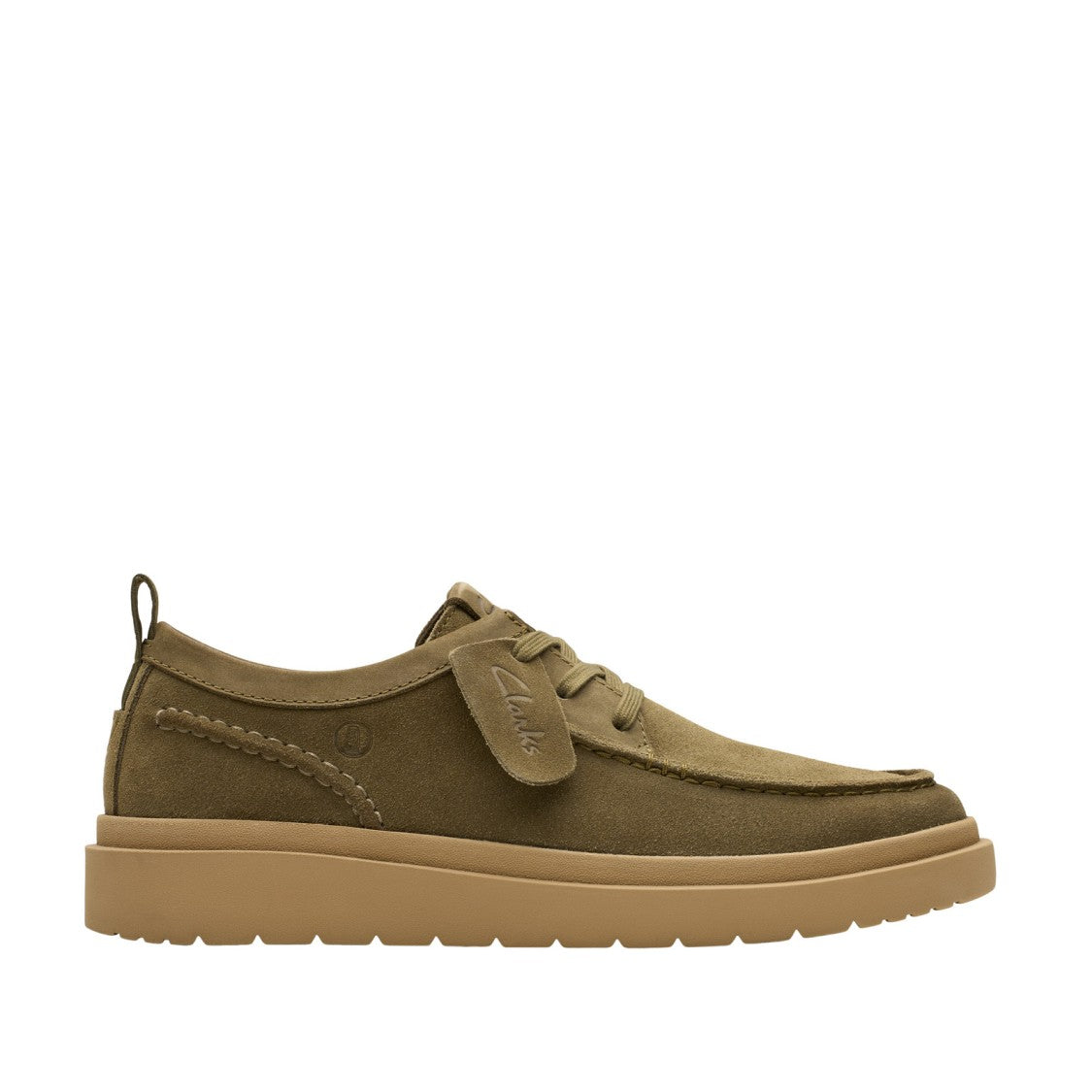 Clarks Lace-Up Shoes In Soft Olive Green Suede