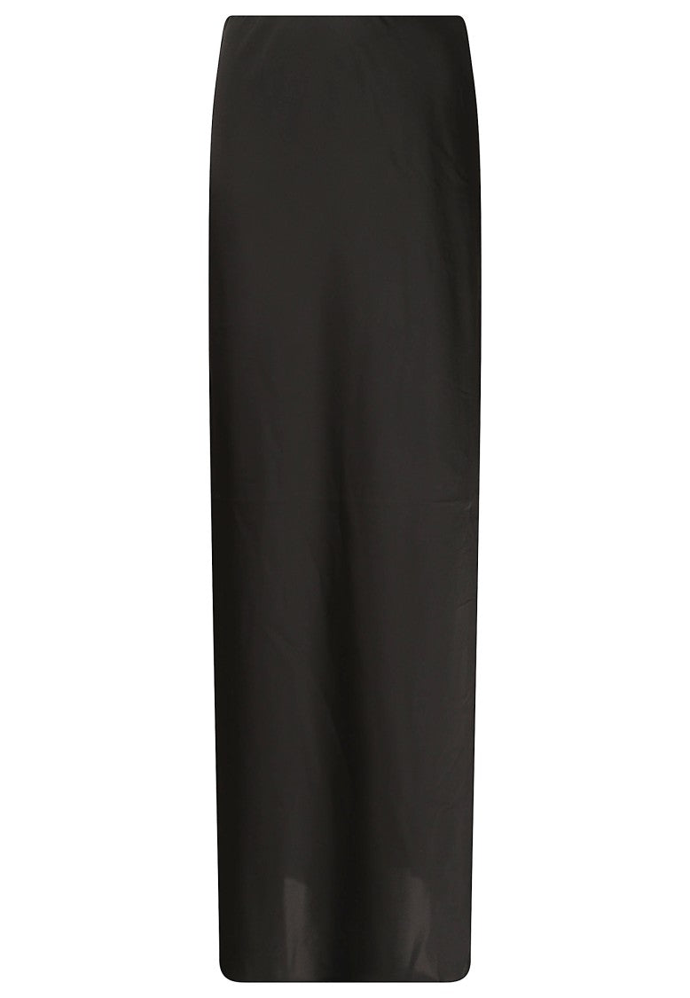 Lauren Black Recycled Polyester Satin Maxi Skirt