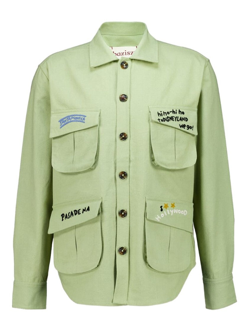 Baziszt Light Green Hand-Stitched Pasadena Jacket