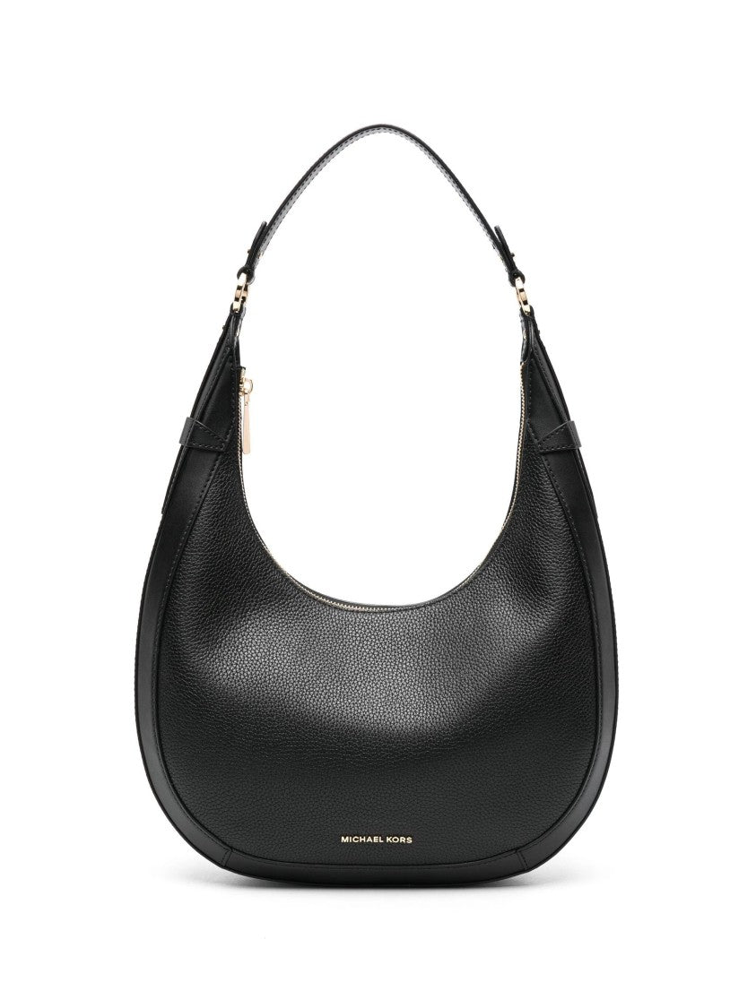 Michael Kors Rounded Black Leather Shoulder Bag
