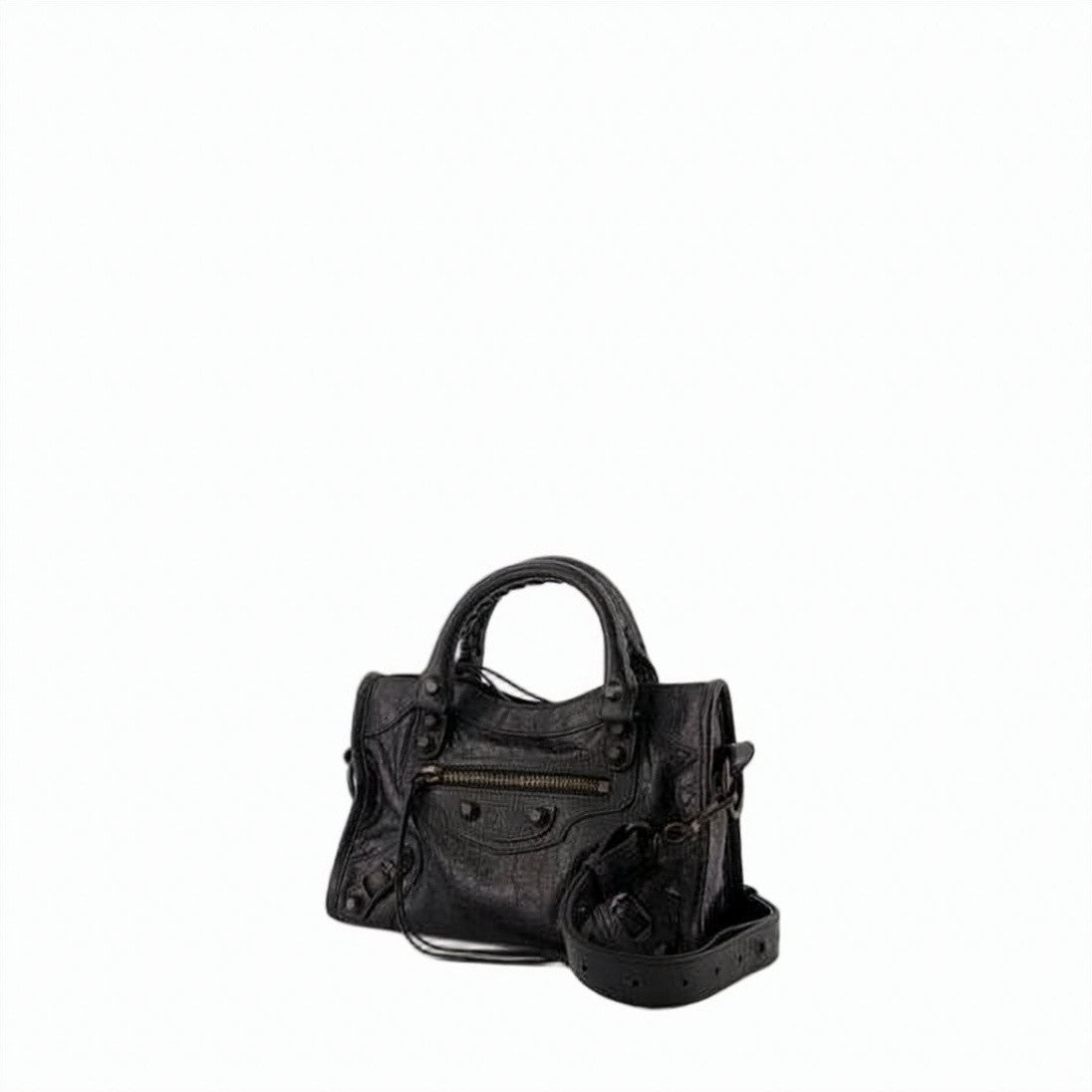 Balenciaga Textured Lambskin Mini Shoulder Bag With Edgy Elements