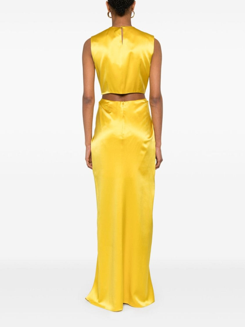 Max Mara Sleeveless Yellow Silk Panaro Dress