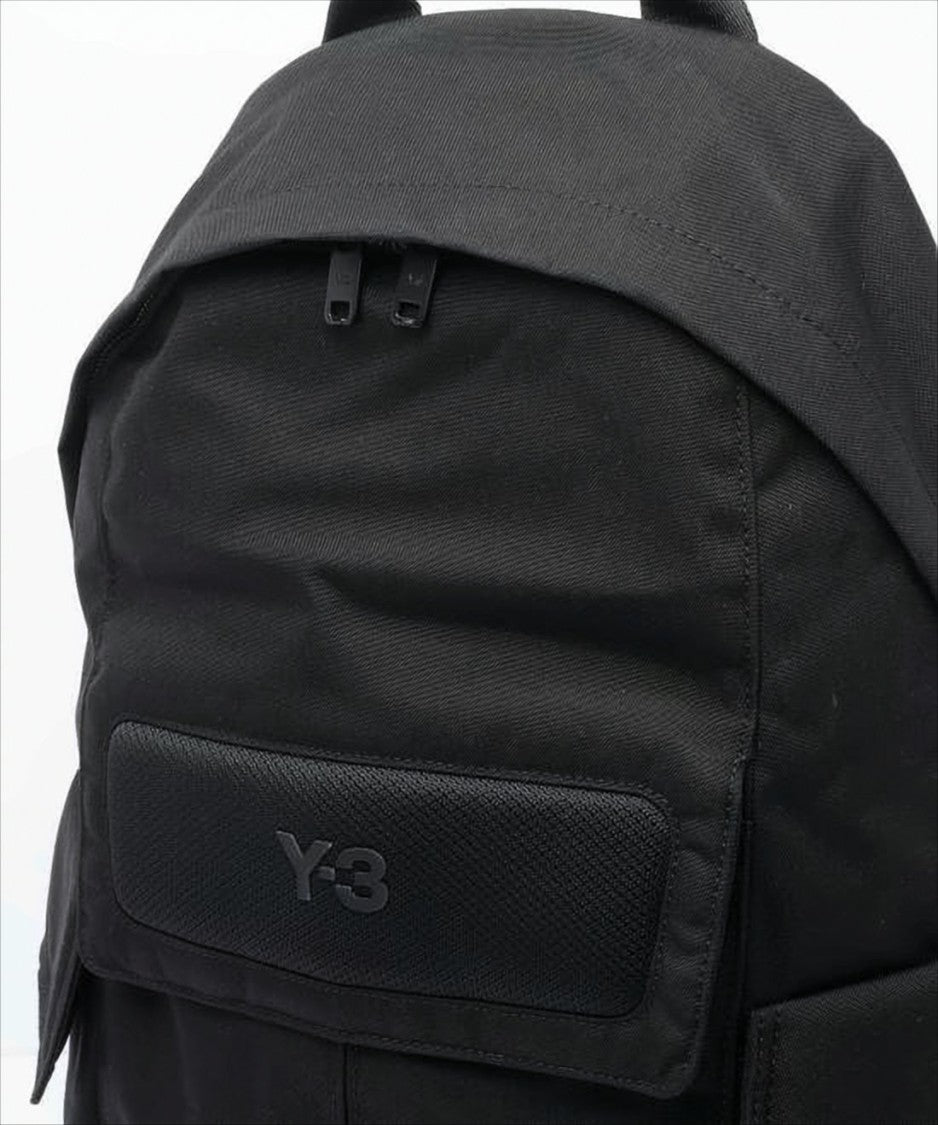 Y-3 Black Nylon Backpack With Textured Flap