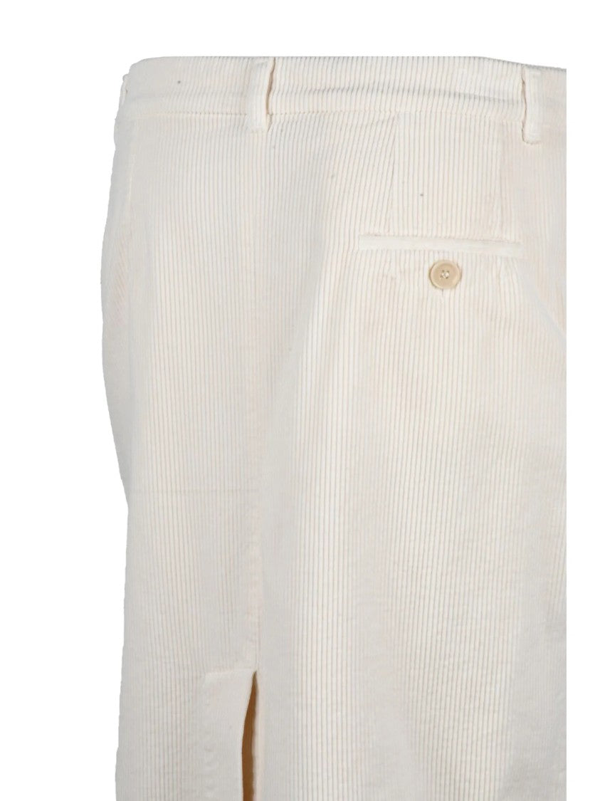 Aspesi White Cotton Corduroy Pencil Skirt