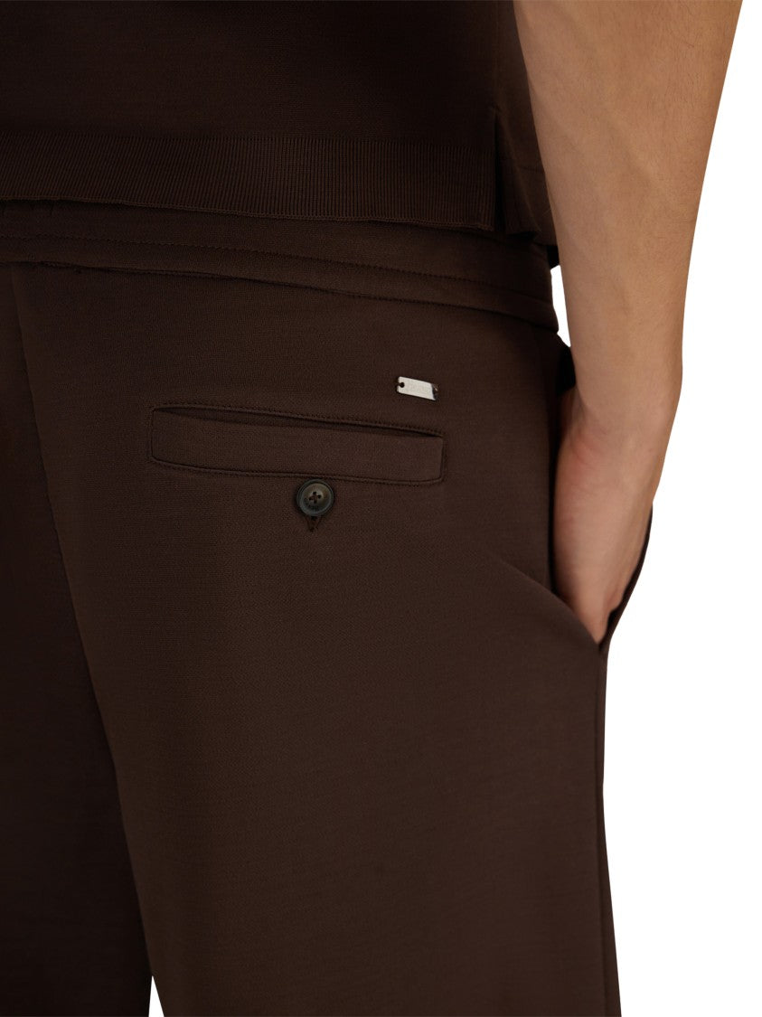 Herno Tailored Brown Shorts With Button Closure