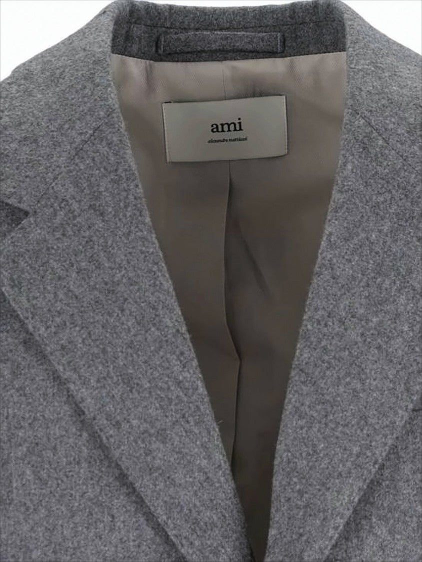 Ami Paris Tailored Wool Blazer With Notch Lapel