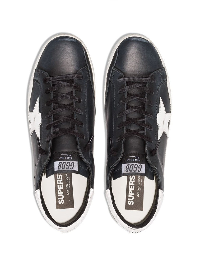Golden Goose Sneaker With Black Leather Upper And Signature Star Patch
