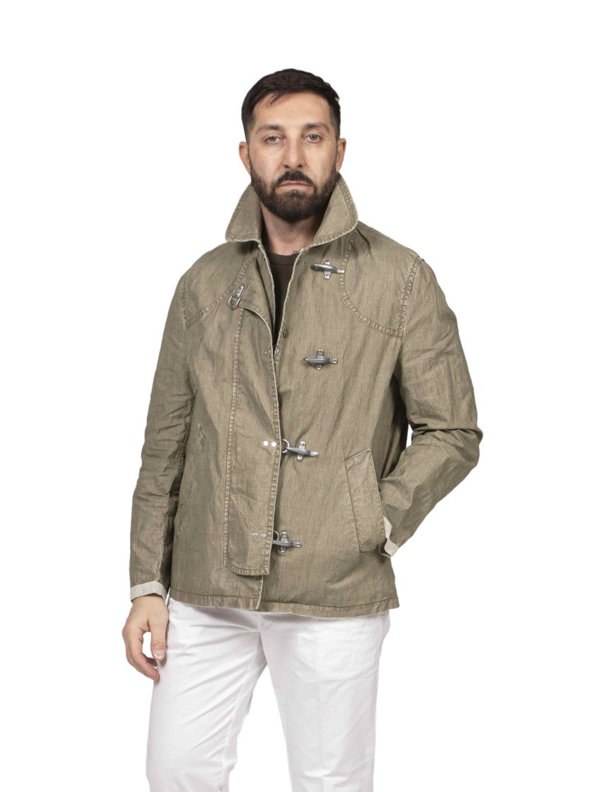 Fay 4 Hooks Archive High-Collar Hook-Closure Jacket