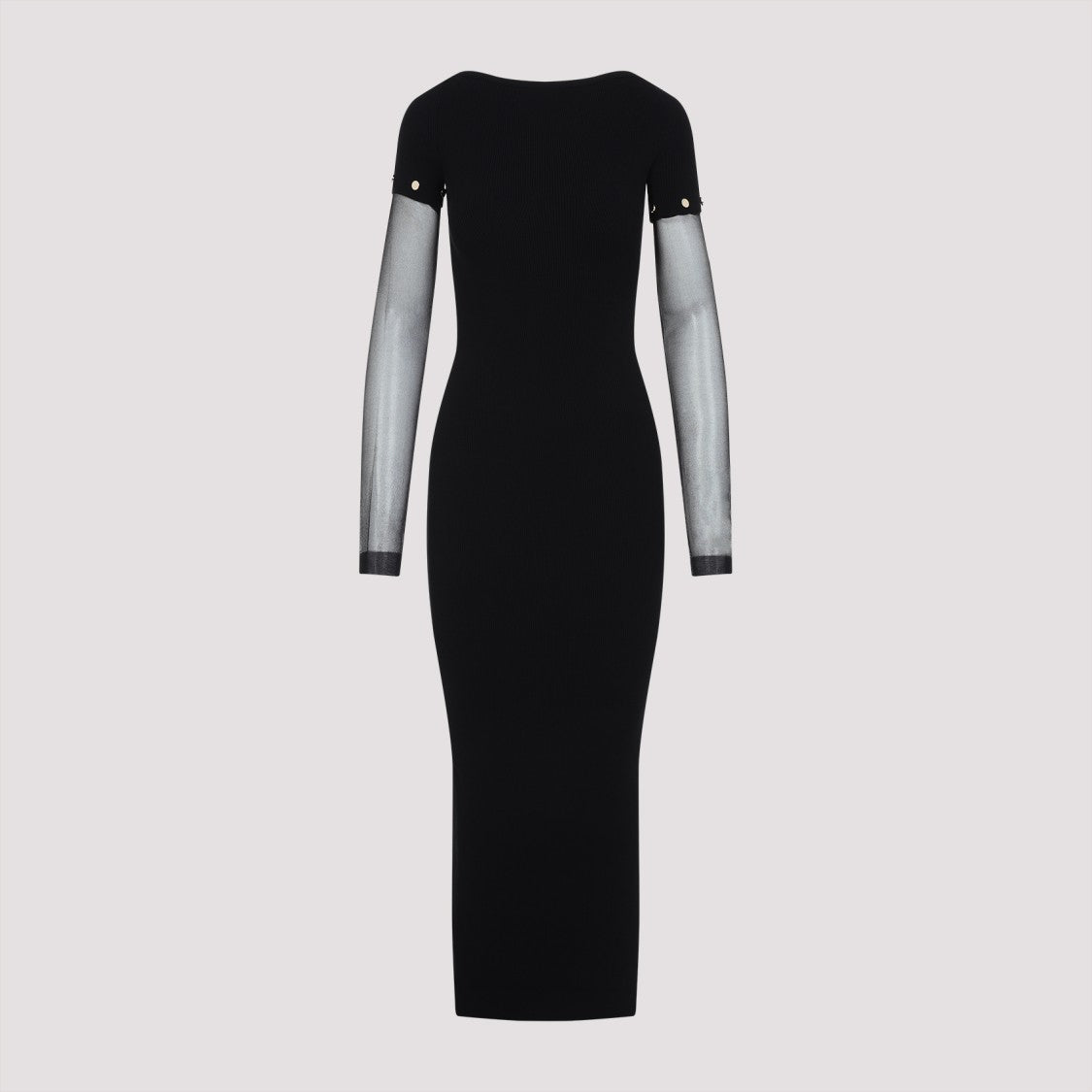 Sportmax Sportmax Black Grazia Transparent Sleeves Dress