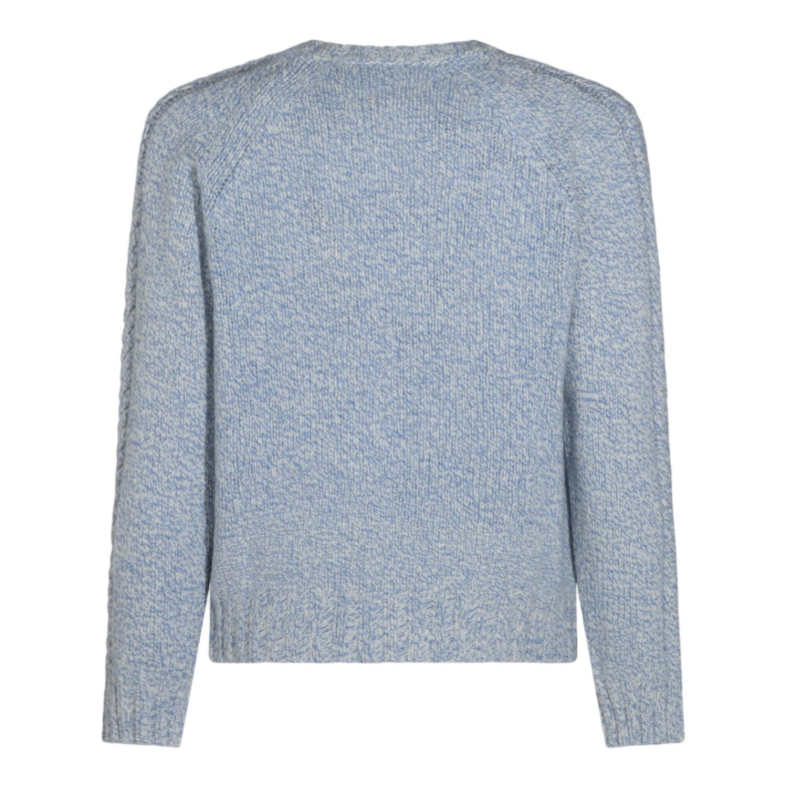 04651/A Trip In A Bag Textured Knit Sweater In Soft Blue And White Yarn