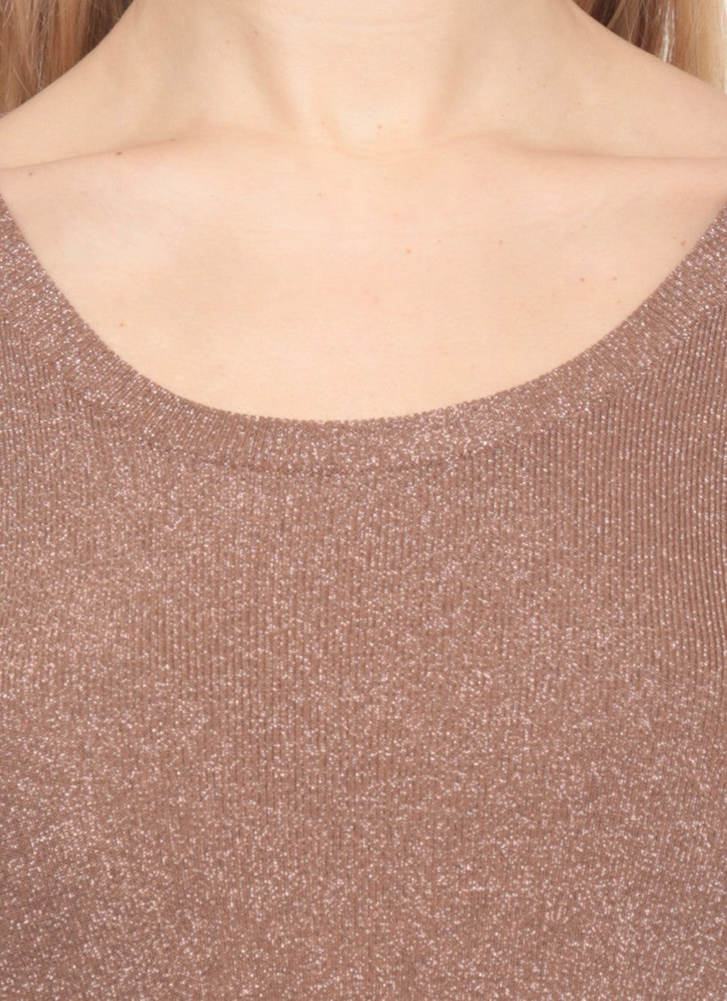 Fabiana Filippi Brown Lurex Long Sleeve Sweater