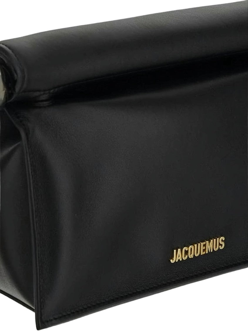 Jacquemus Lambskin Leather Clutch With Fold-Over Top