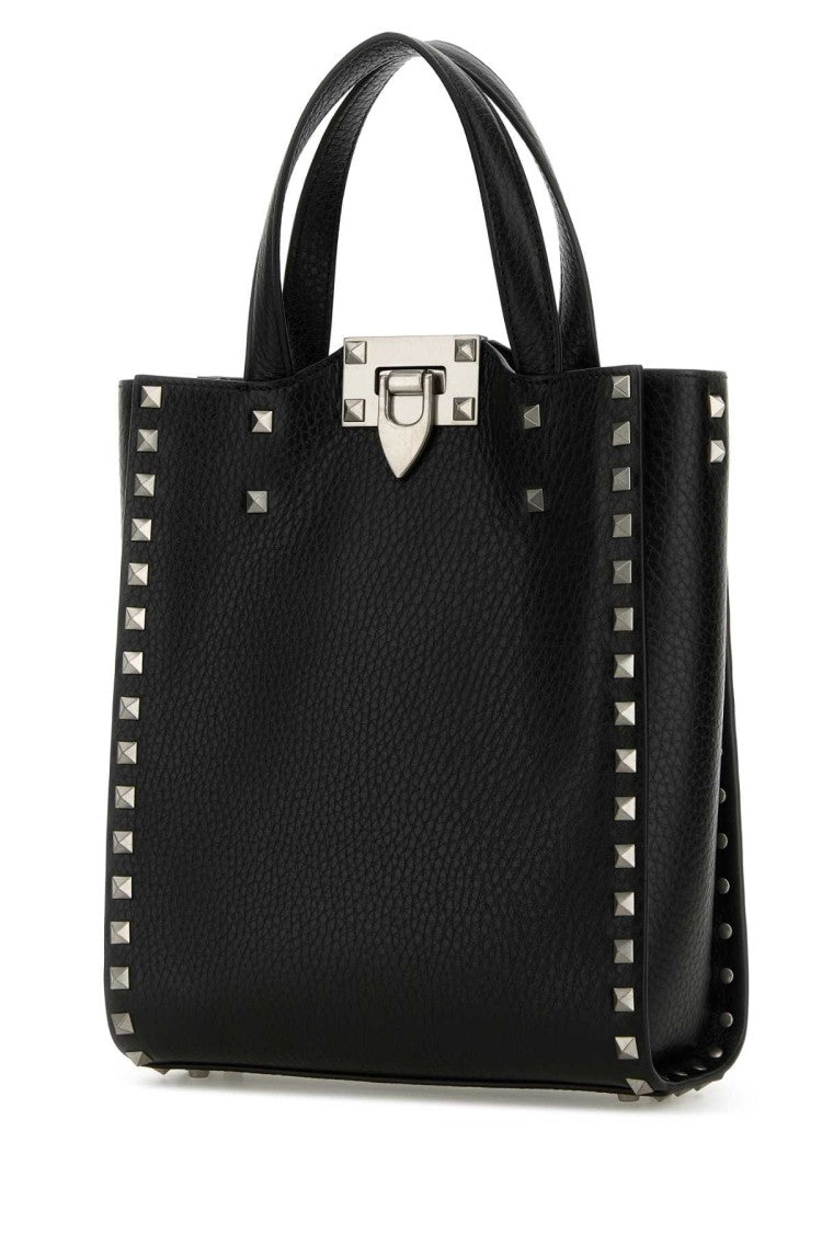 Valentino Garavani Black Leather Rockstud Handbag