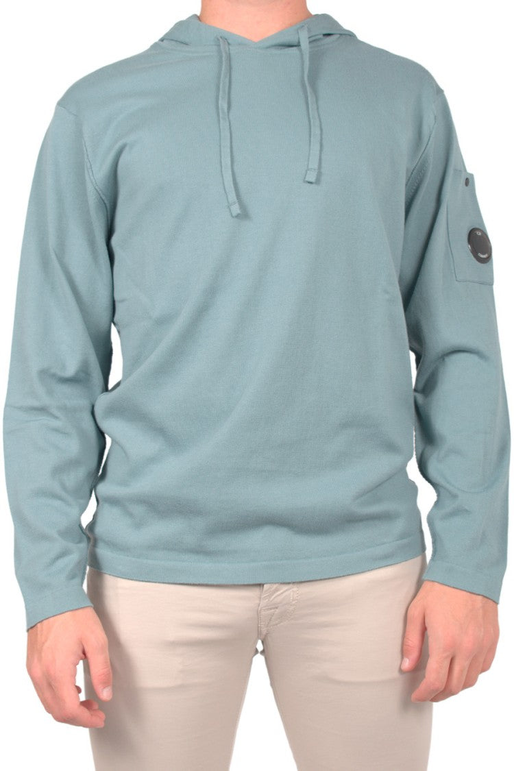 C.P. Company Light Teal Lens Detail Pullover Hoodie