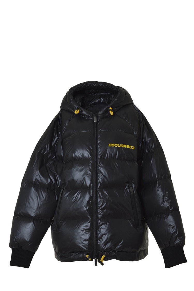 Dsquared2 Crest Down Jacket In Black Nylon
