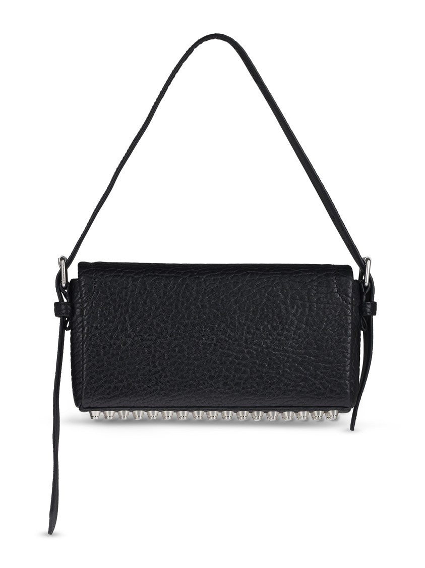 Alexander Wang Slim Flap Bag With Textured Exterior And Metallic Accents