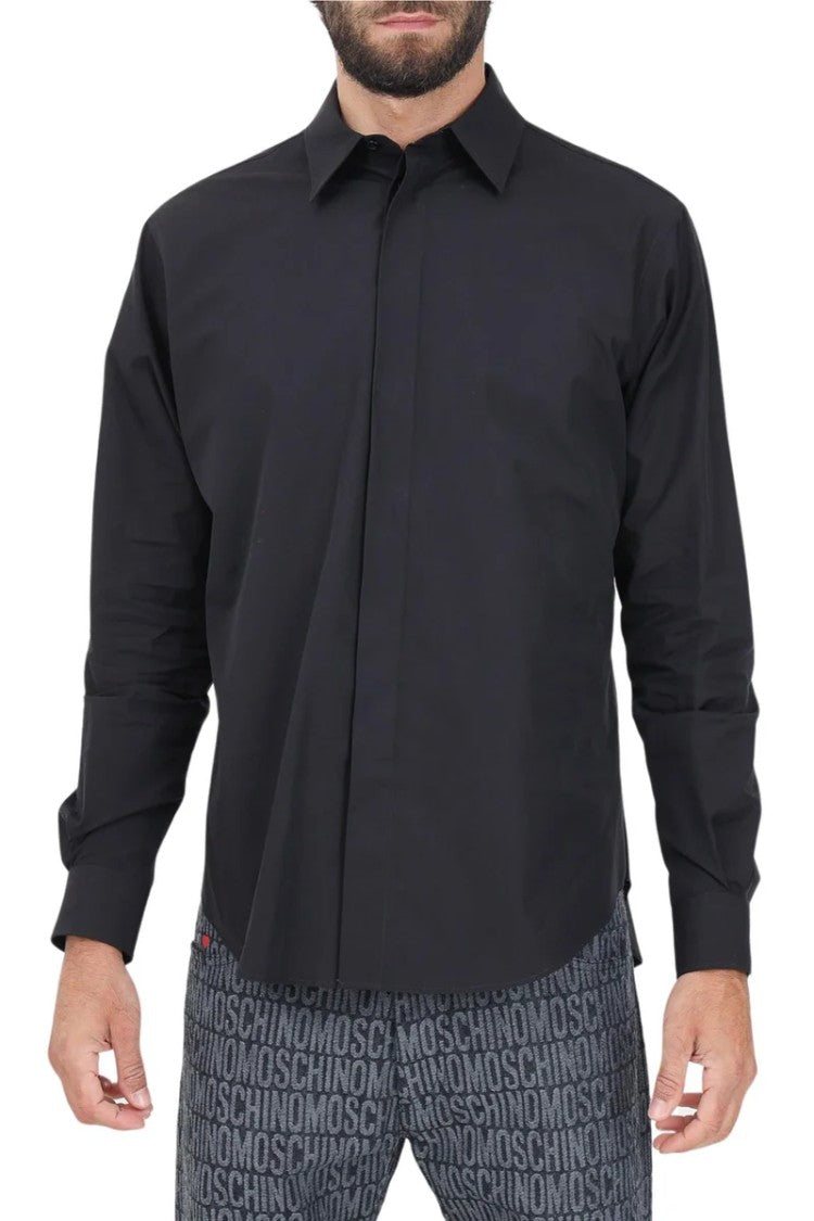 Moschino Couture Long-Sleeve Tailored Shirt In Soft Cotton Fabric