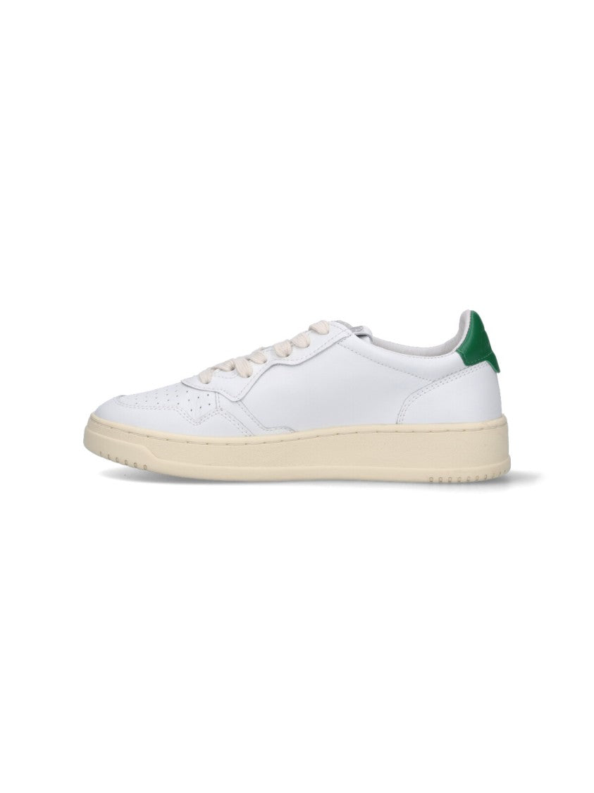 Autry Low-Top White Leather Sneakers With Multicolor Embroidery