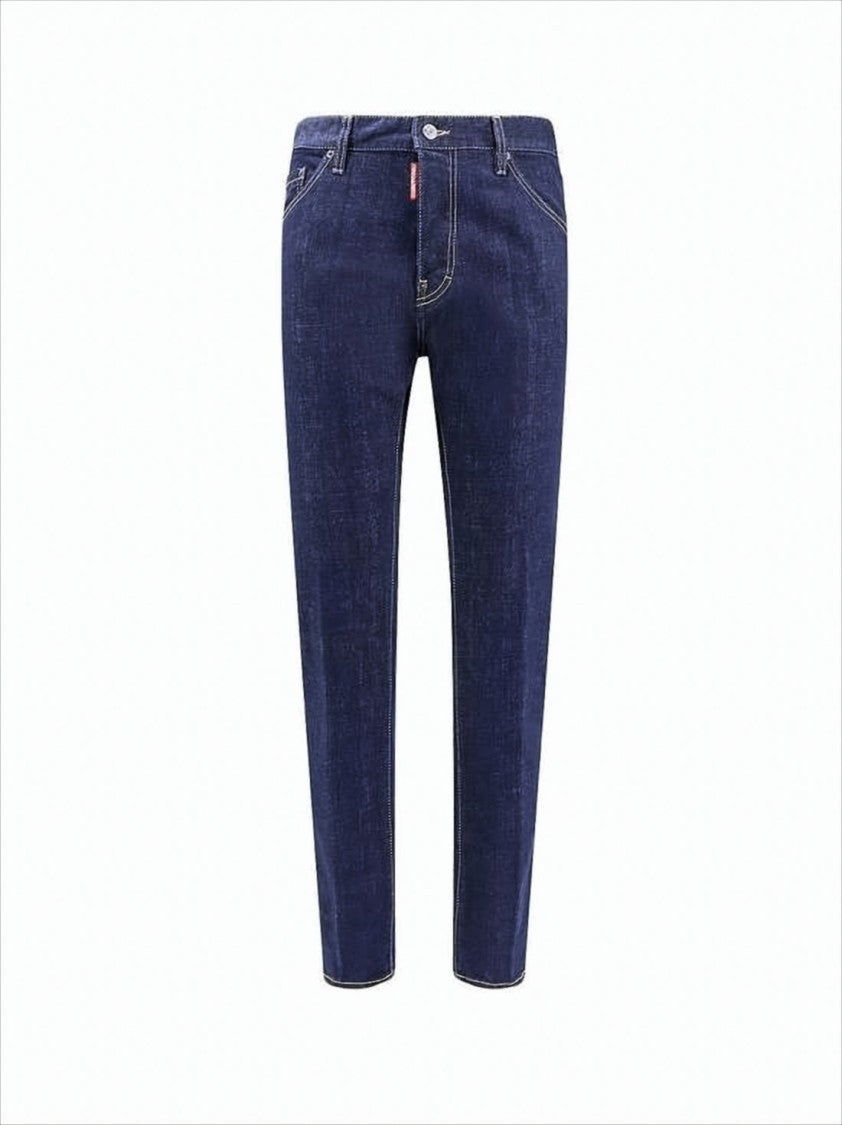 Dsquared2 Straight-Leg Denim Pants With Contrast Stitching