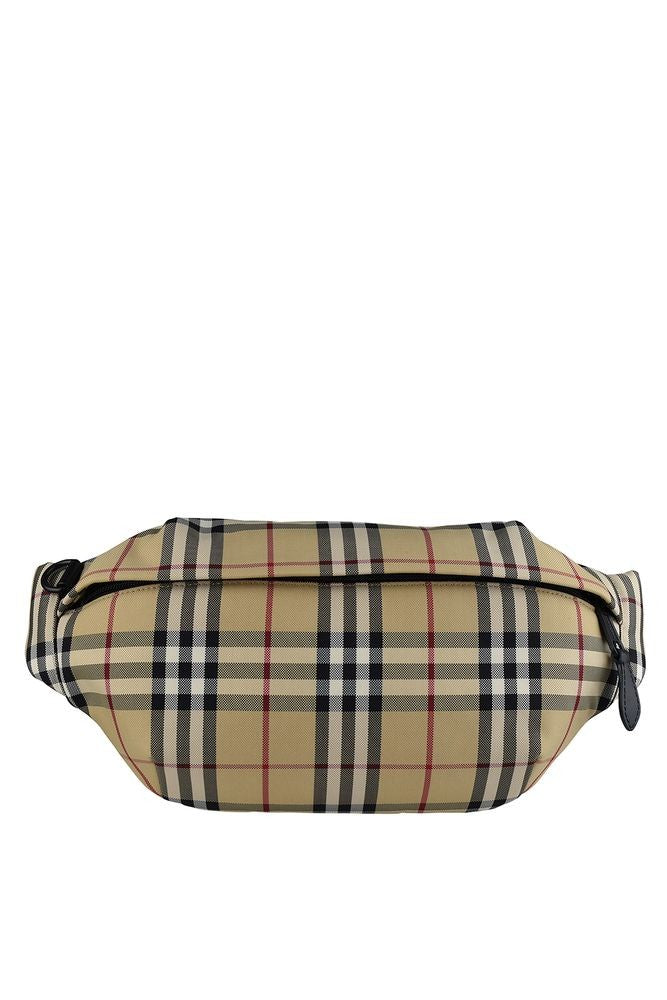 Burberry Beige Checked Nylon Belt Bag