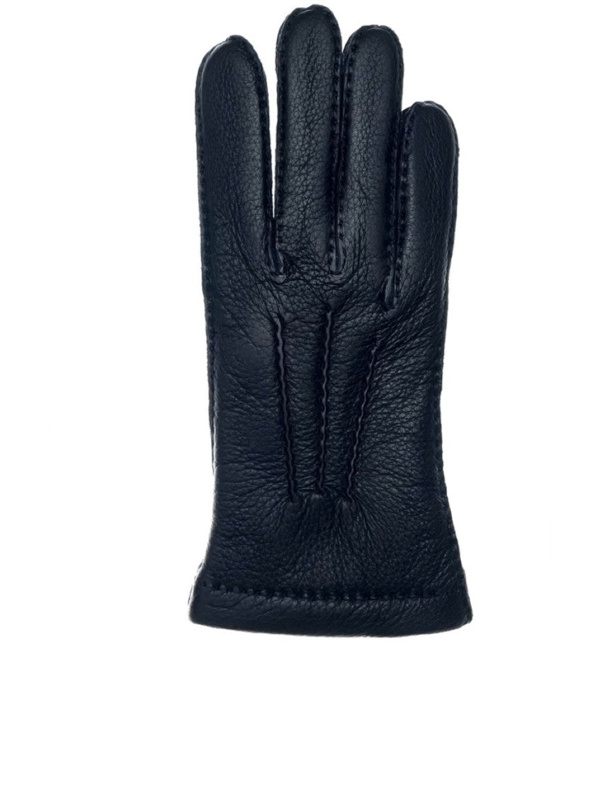 Restelli Pelle Di Cervo Textured Gathered Wrist Leather Gloves