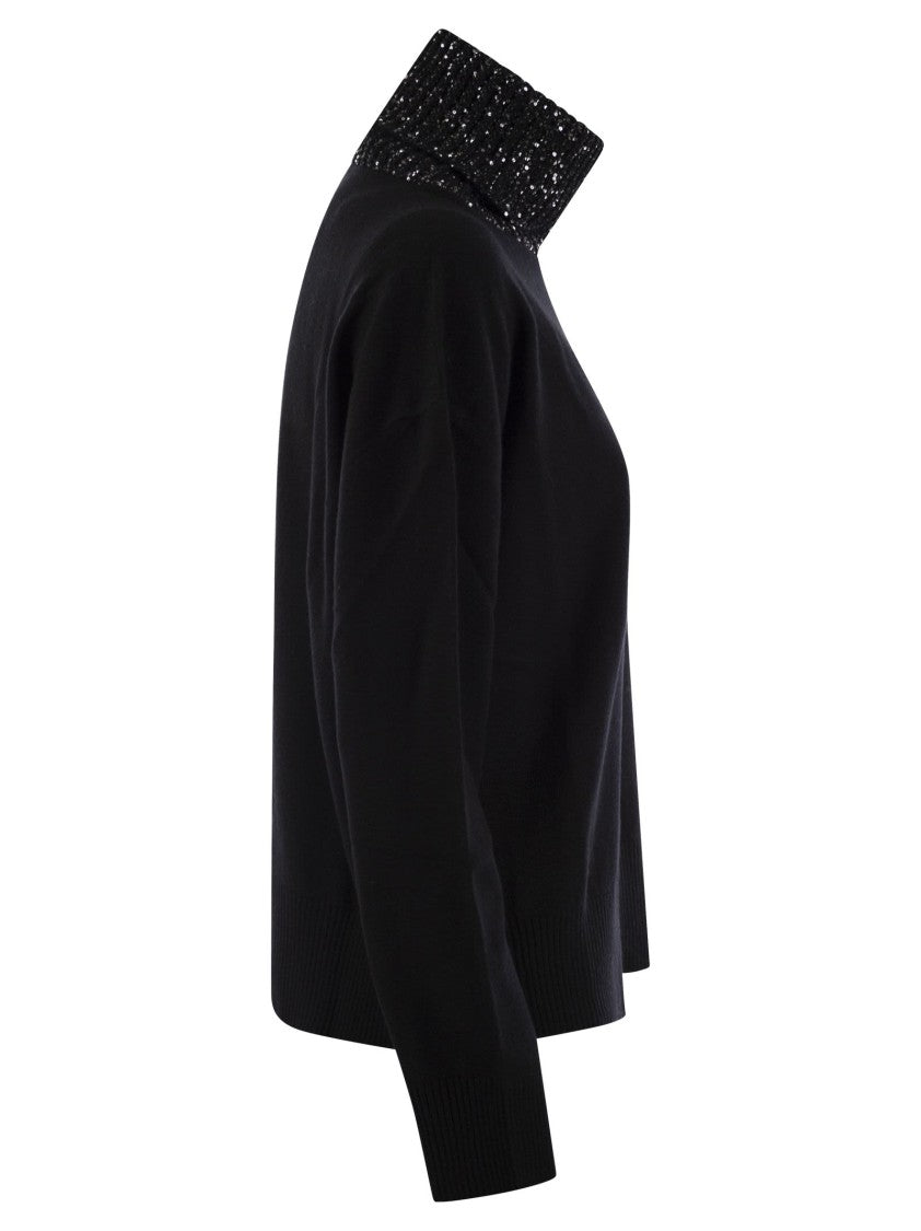 Fabiana Filippi Turtleneck Sweater In Wool, Silk And Cashmere