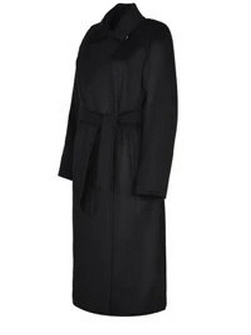 Max Mara Black Manuela Belted Wrap Camel Coat