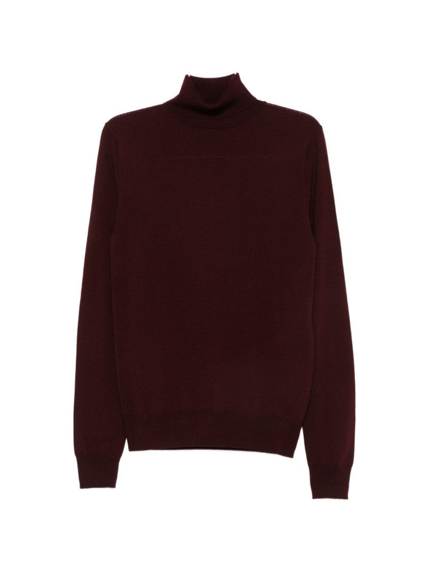 The Frankie Shop Burgundy Merino Wool Turtleneck Sweater