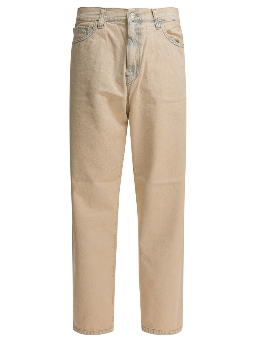 Carhartt Wip Wide-Fit Mid-Rise Jeans In Worn Beige