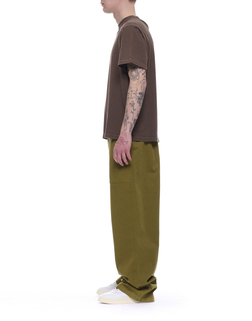 Cellar Door Olive Green Sasha Oversized Cotton Trousers