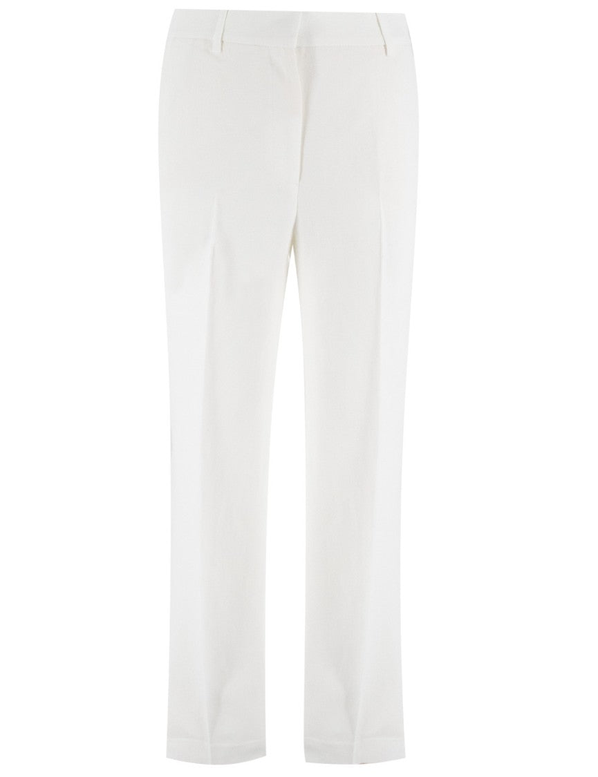 Antonelli High-Waist White Trousers With Wide Silhouette