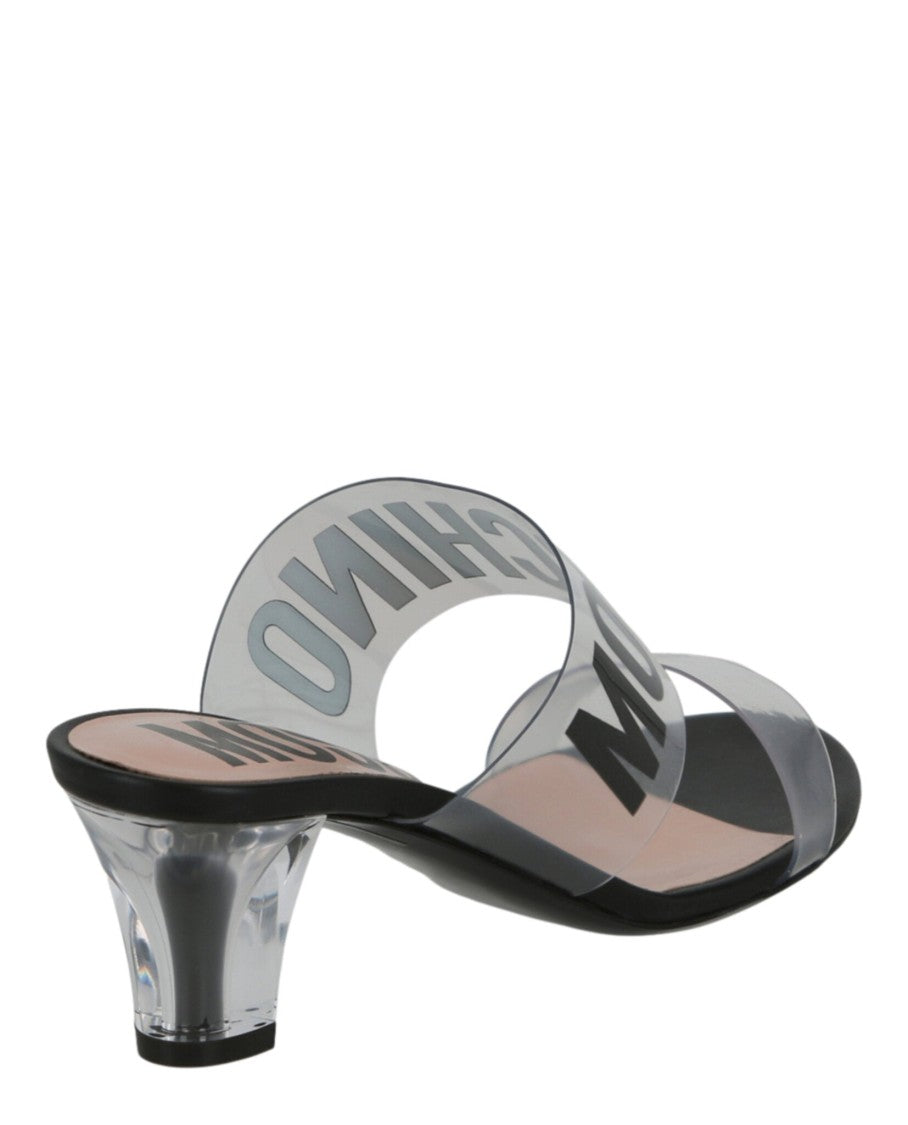 Moschino Logo Transparent Heel Sandals