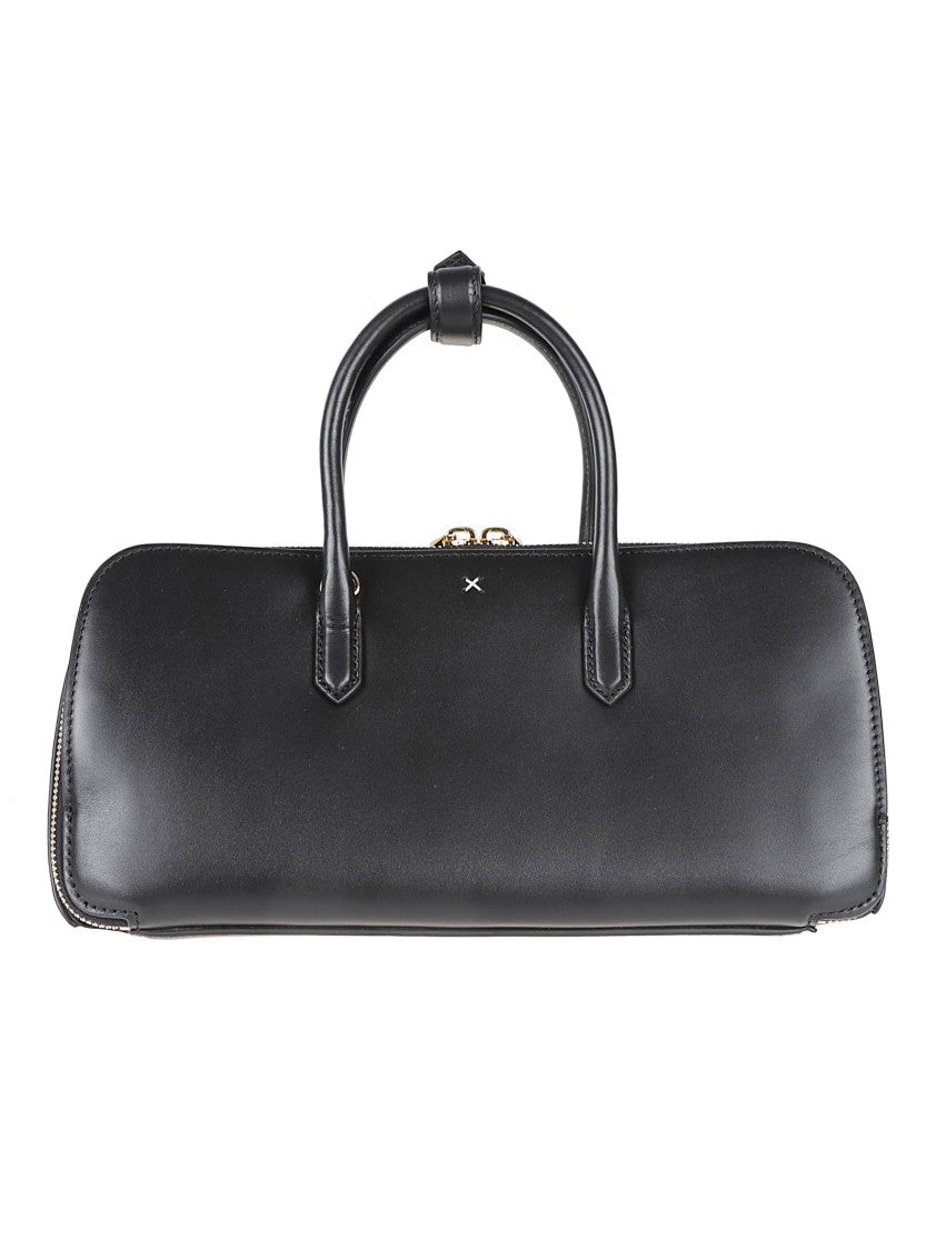 Alaïa Sleek Rectangular Black Leather Bag With Gold-Tone Zipper