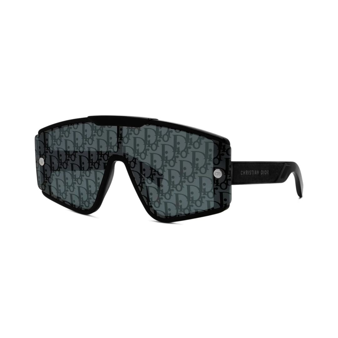 Dior Bold Oversized Shield Sunglasses With Monogram Pattern