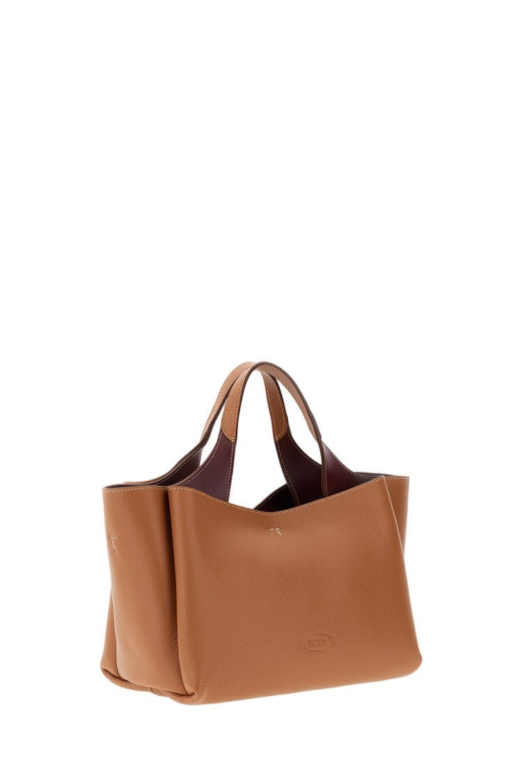 Tod's Structured Leather Mini Handbag With Double Handles And Adjustable Strap