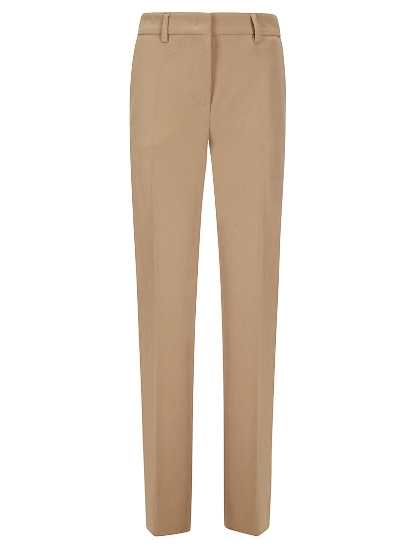 Alberto Biani Tailored Brown Trousers With Button Fastening