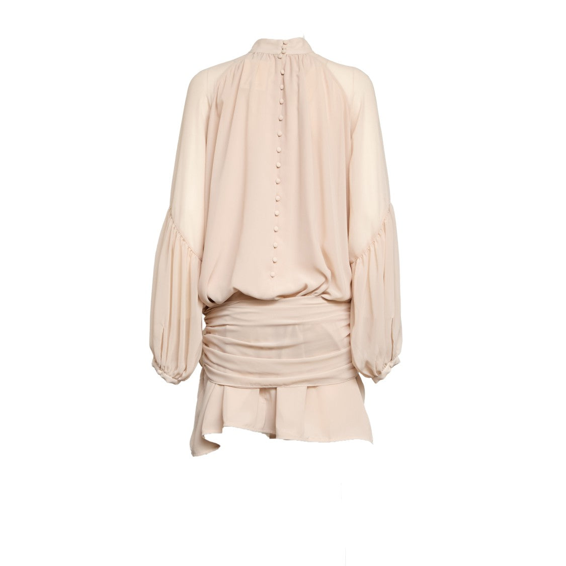 Rotate Chiffon Mini Dress With High Neckline