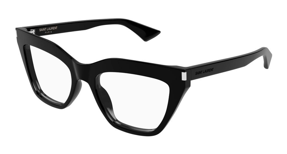 Saint Laurent Black Glossy Black Finish Oversized Eyeglasses