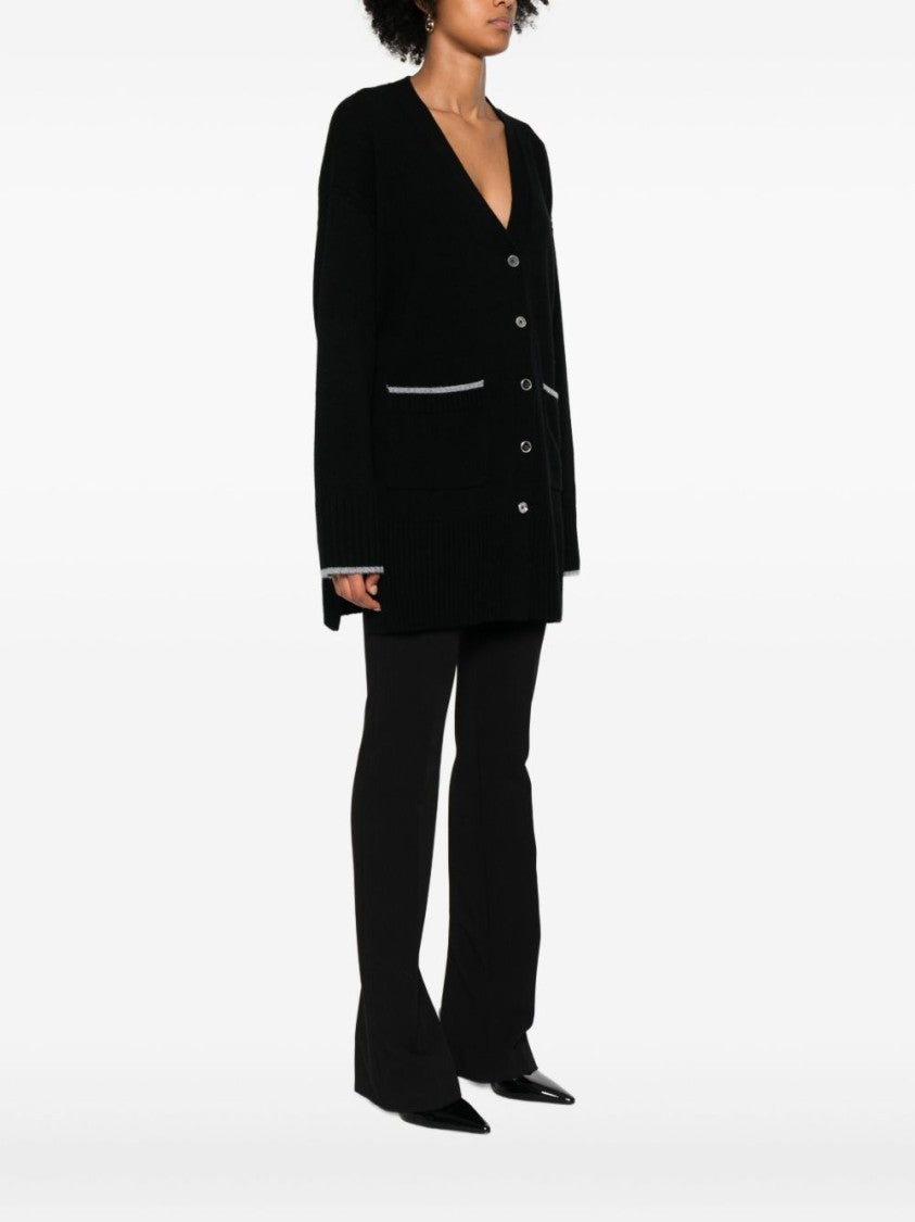 Pinko Cardigan-Style Sweater With Deep V-Neckline