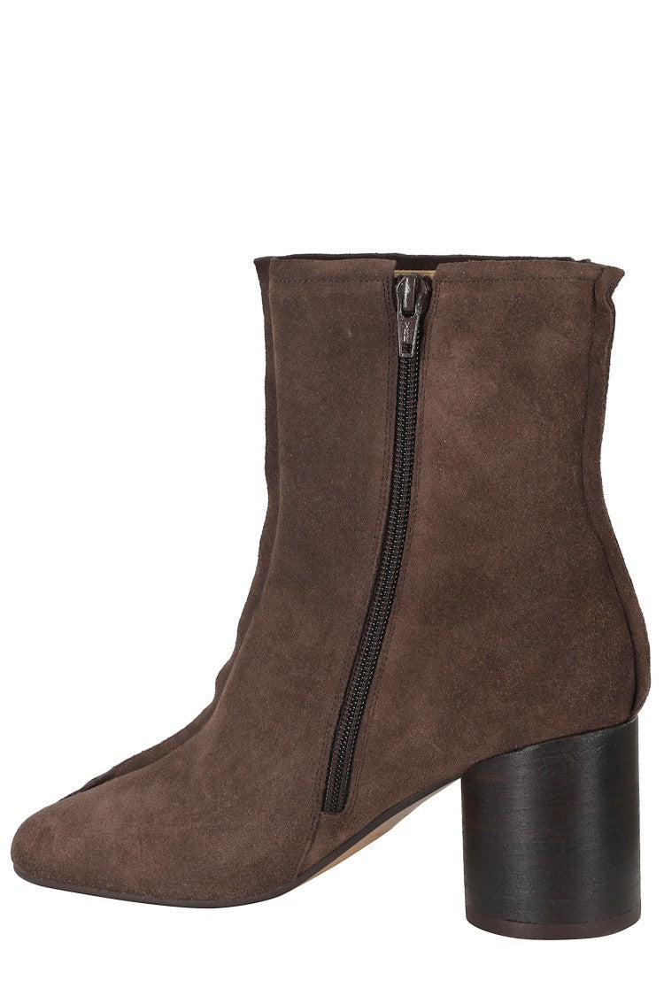 Mm6 By Maison Margiela Brown Ergonomic Square Toe Suede Ankle Boots