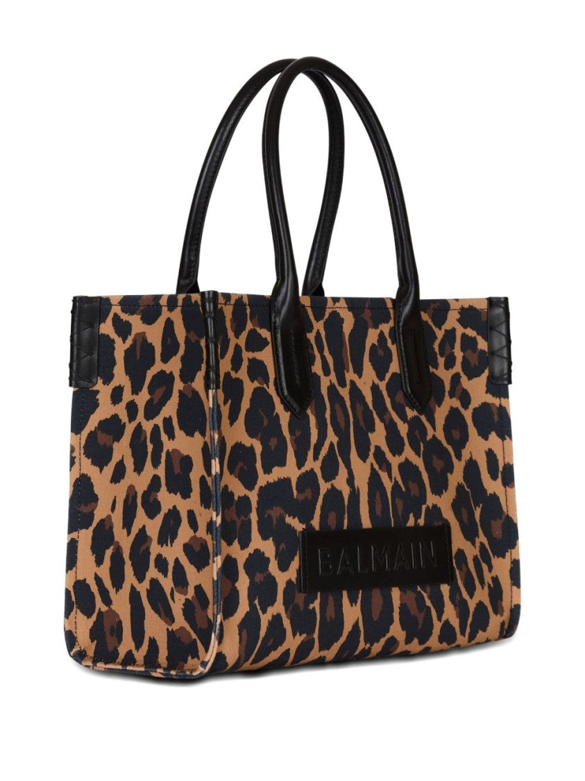 Balmain Leopard Print Tote Bag With Structured Silhouette
