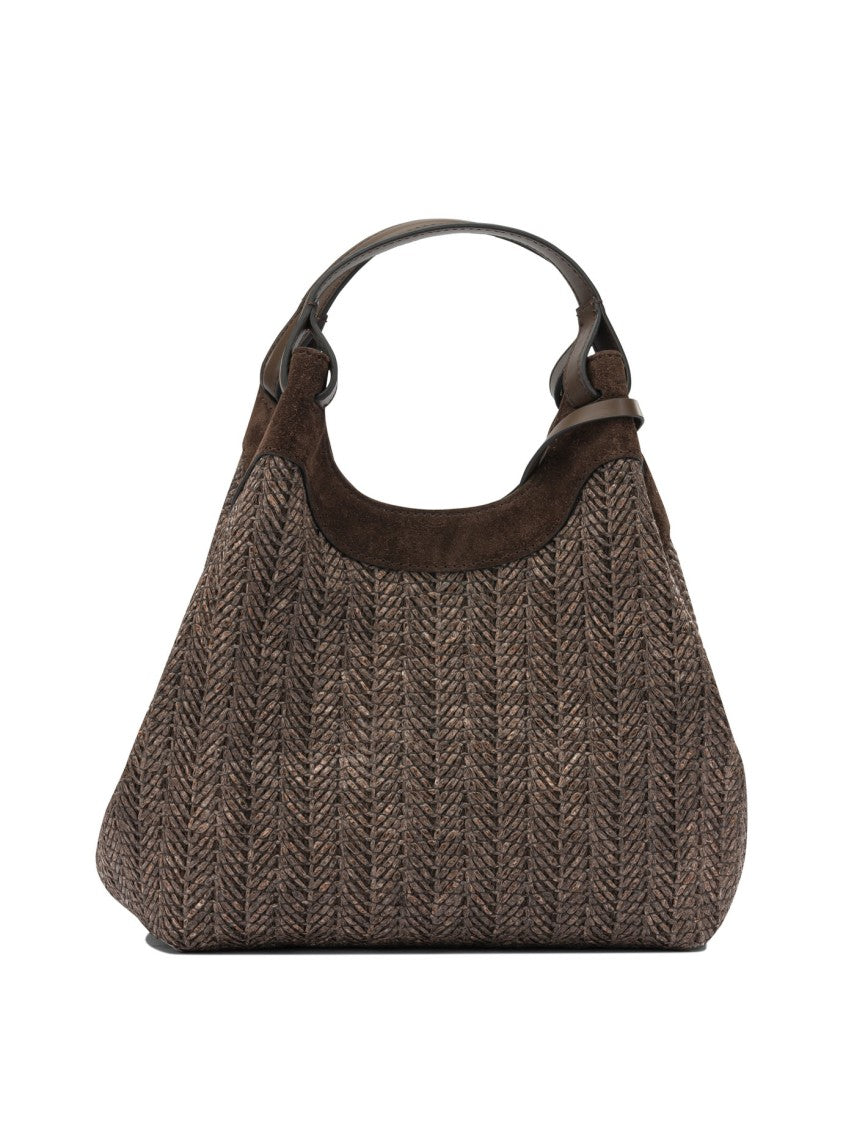 Gianni Chiarini Spacious Textured Shoulder Bag With Suede Accents